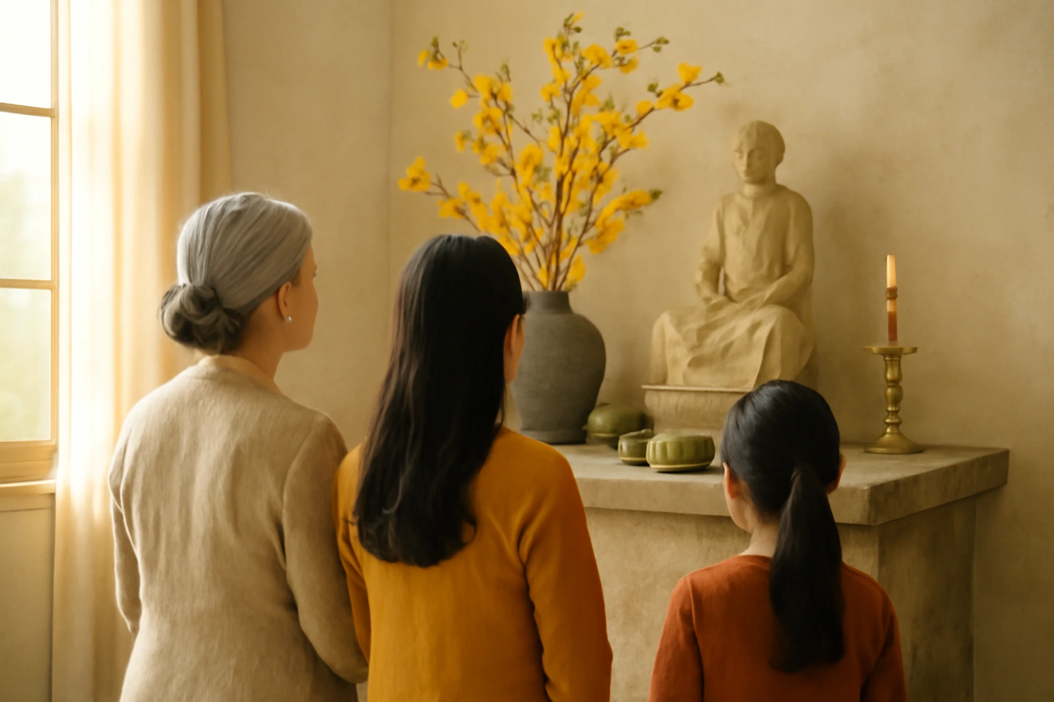 Văn khấn sáng mùng một Tết Nguyên Đán: lễ gia tiên đầu năm, mâm cúng và lời chúc trước bàn thờ