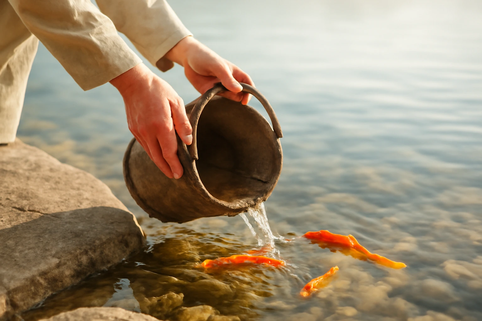 Văn khấn thả cá chép tiễn ông Táo: thả ở đâu, thả thế nào cho đúng và không làm hại môi trường
